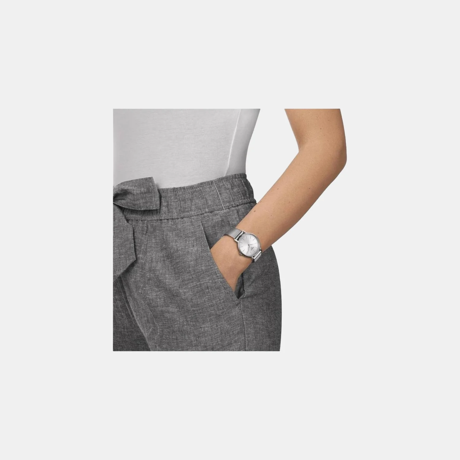 Everytime Women Quartz White Dial Analog Mesh Watch T1432101101100 - Image 4