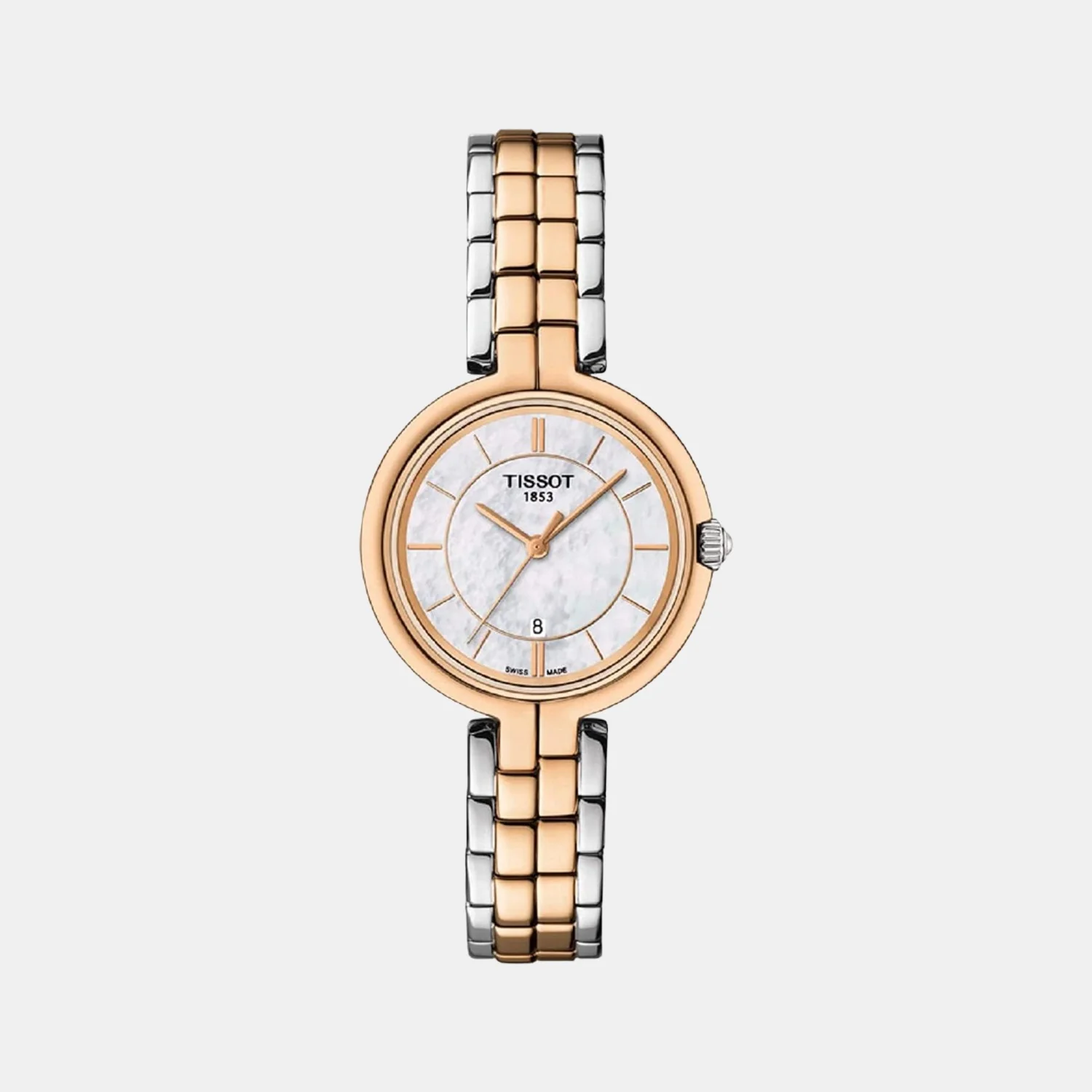 Flamingo Women Quartz White Dial Analog Stainless Steel Watch T0942102211100
