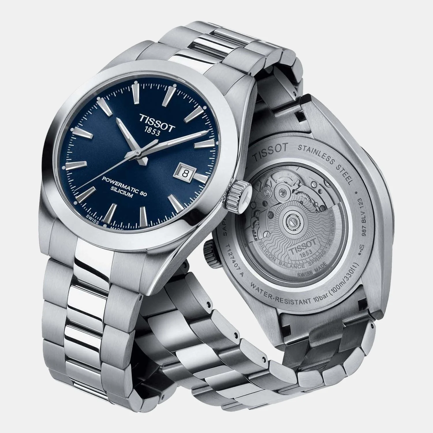 Gentleman Men Automatic Blue Dial Analog Stainless Steel Watch T1274071104100 - Image 2