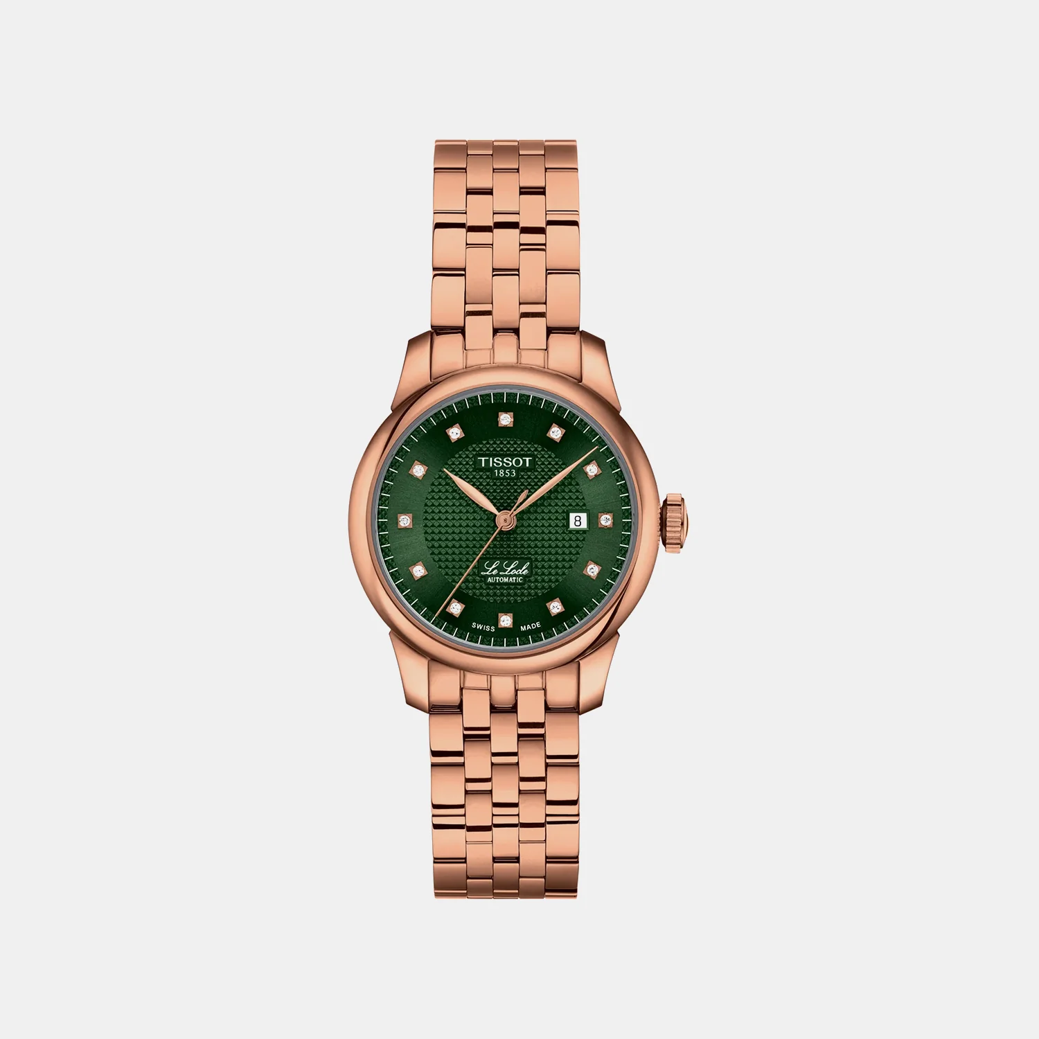 Le Locle Men Automatic Green Dial Analog Stainless Steel Watch T0062073309600