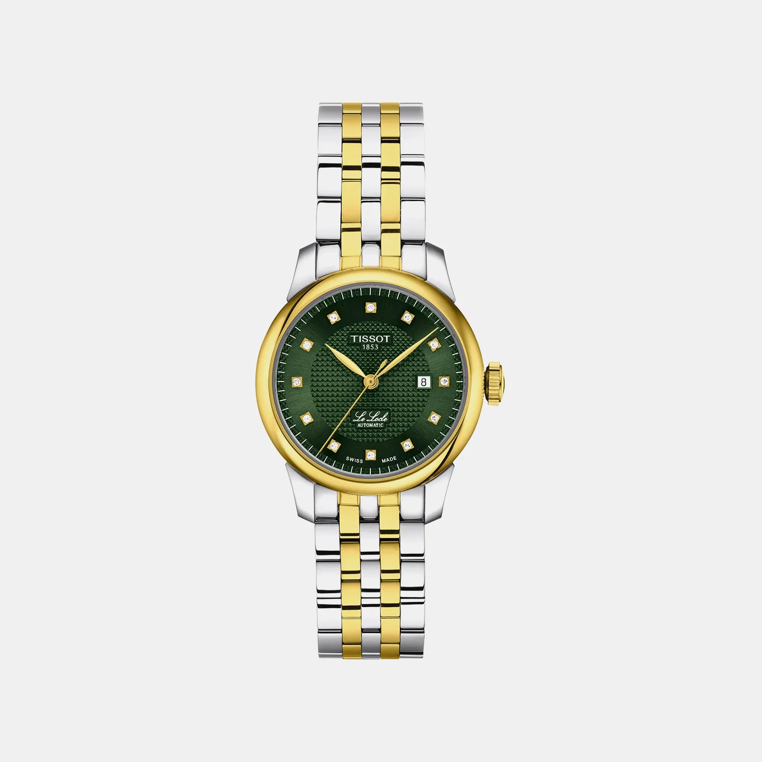 Men Automatic Green Dial Analog Stainless Steel Watch T0062072209601
