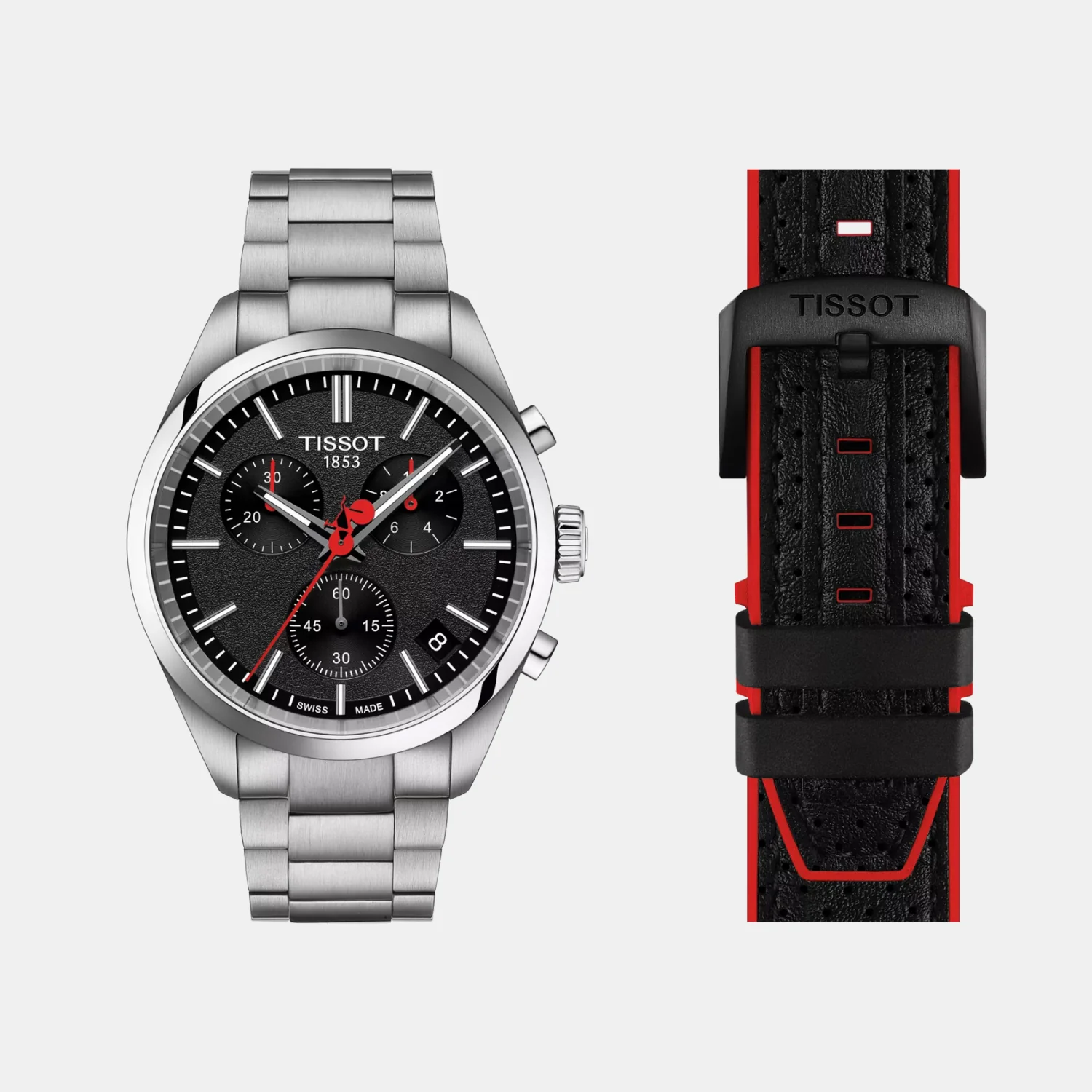 PR 100 Vuelta Men Quartz Black Dial Chronograph Stainless Steel Watch T1504171105101 - Image 2
