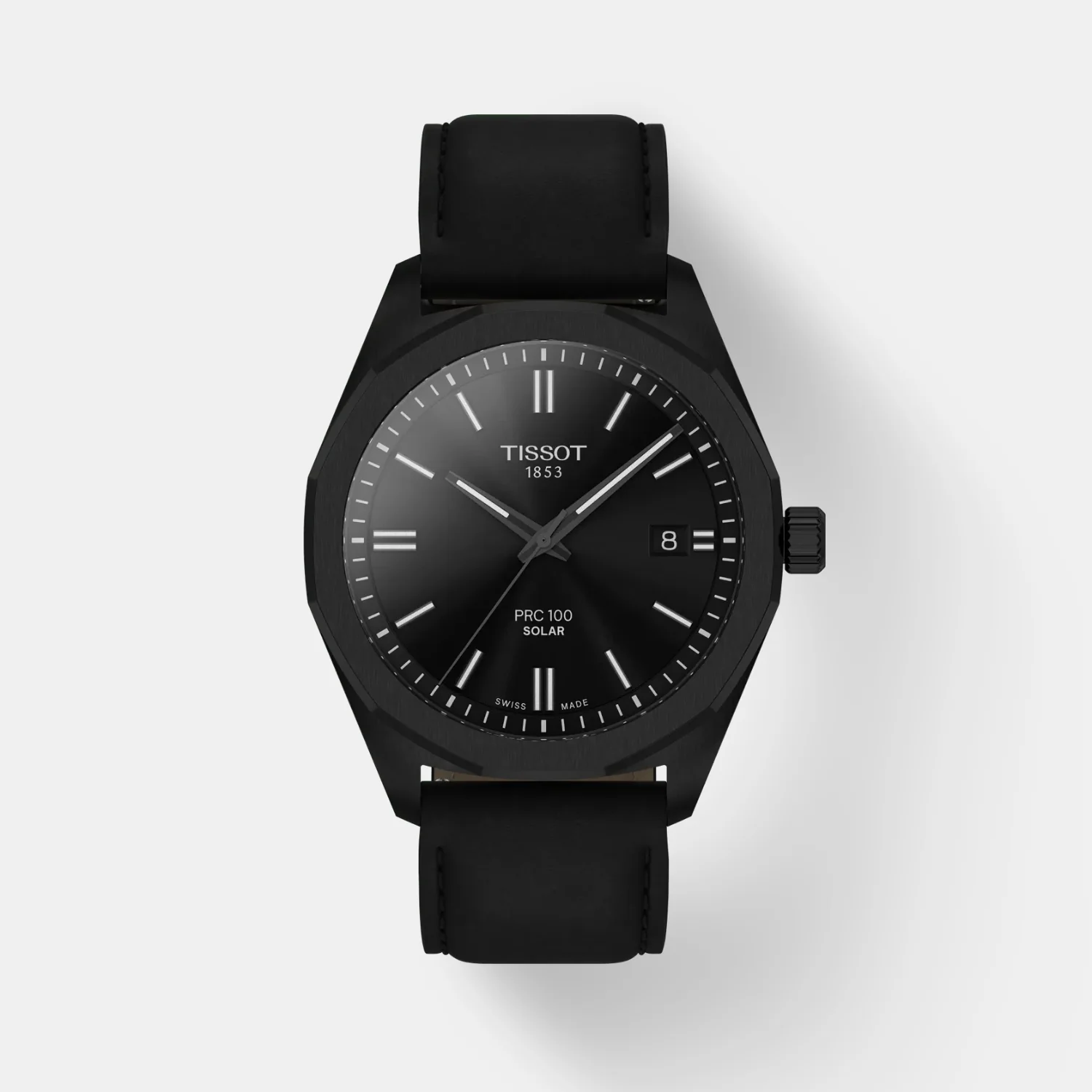 PRC 100 Solar Unisex Black Dial Analog Leather Watch T1514223605100 - Image 2