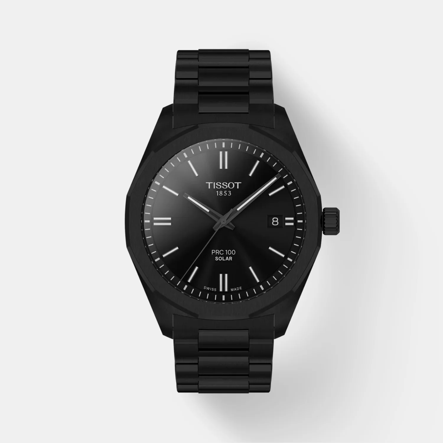 PRC 100 Solar Unisex Black Dial Analog Stainless Steel Watch T1514223305100 - Image 2