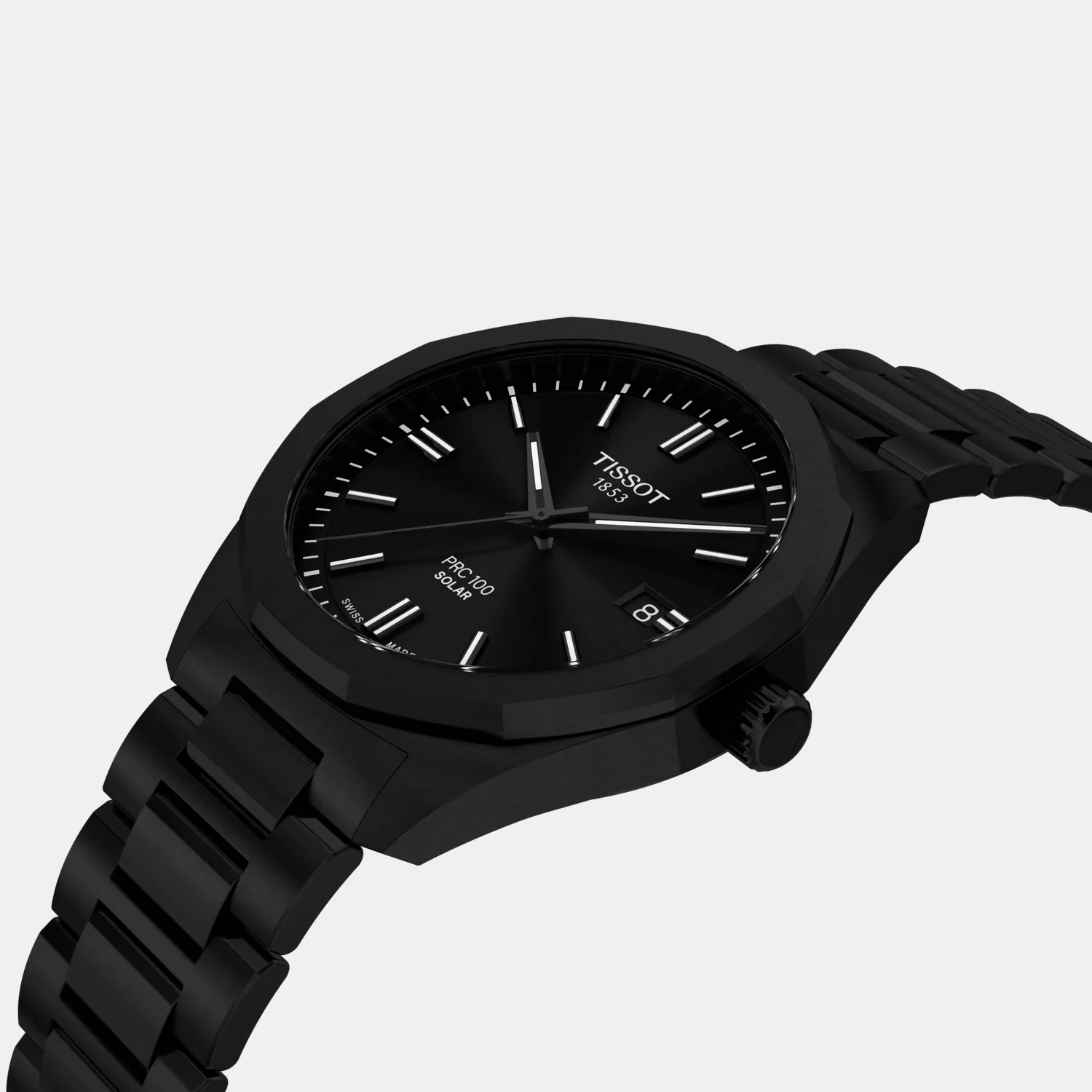 PRC 100 Solar Unisex Black Dial Analog Stainless Steel Watch T1514223305100 - Image 3