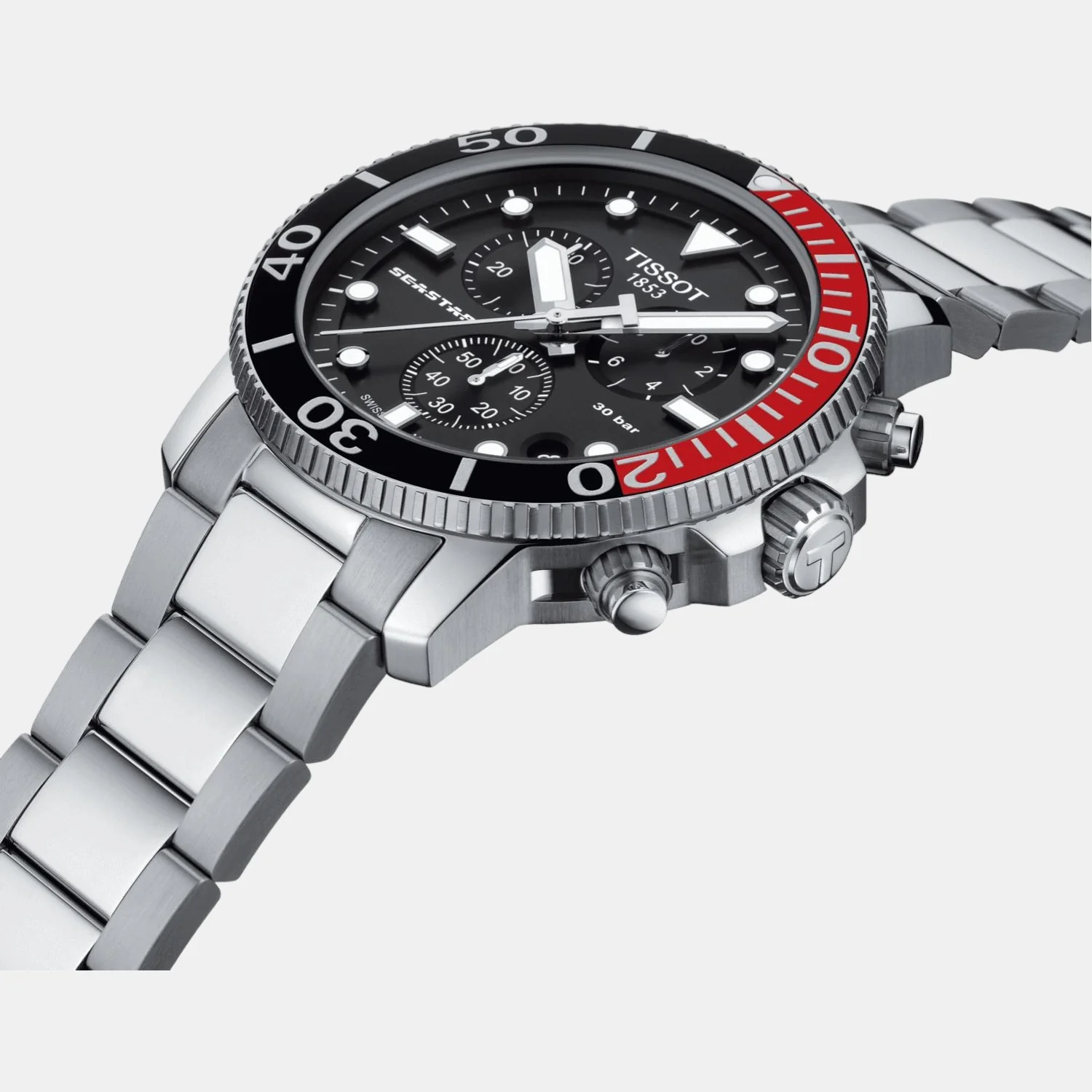 Seastar 1000 Men Quartz Black Dial Chronograph Stainless Steel Watch T1204171105101 - Image 2