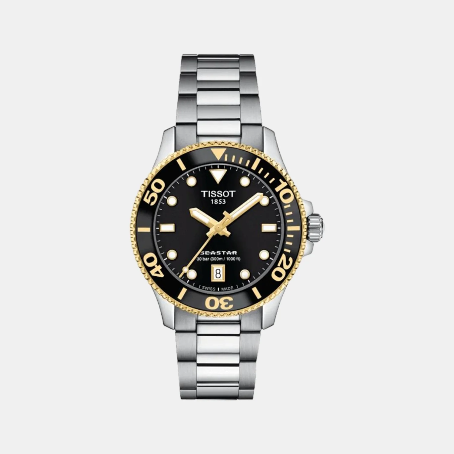 Seastar Unisex Quartz Black Dial Analog Stainless Steel Watch T1202102105100