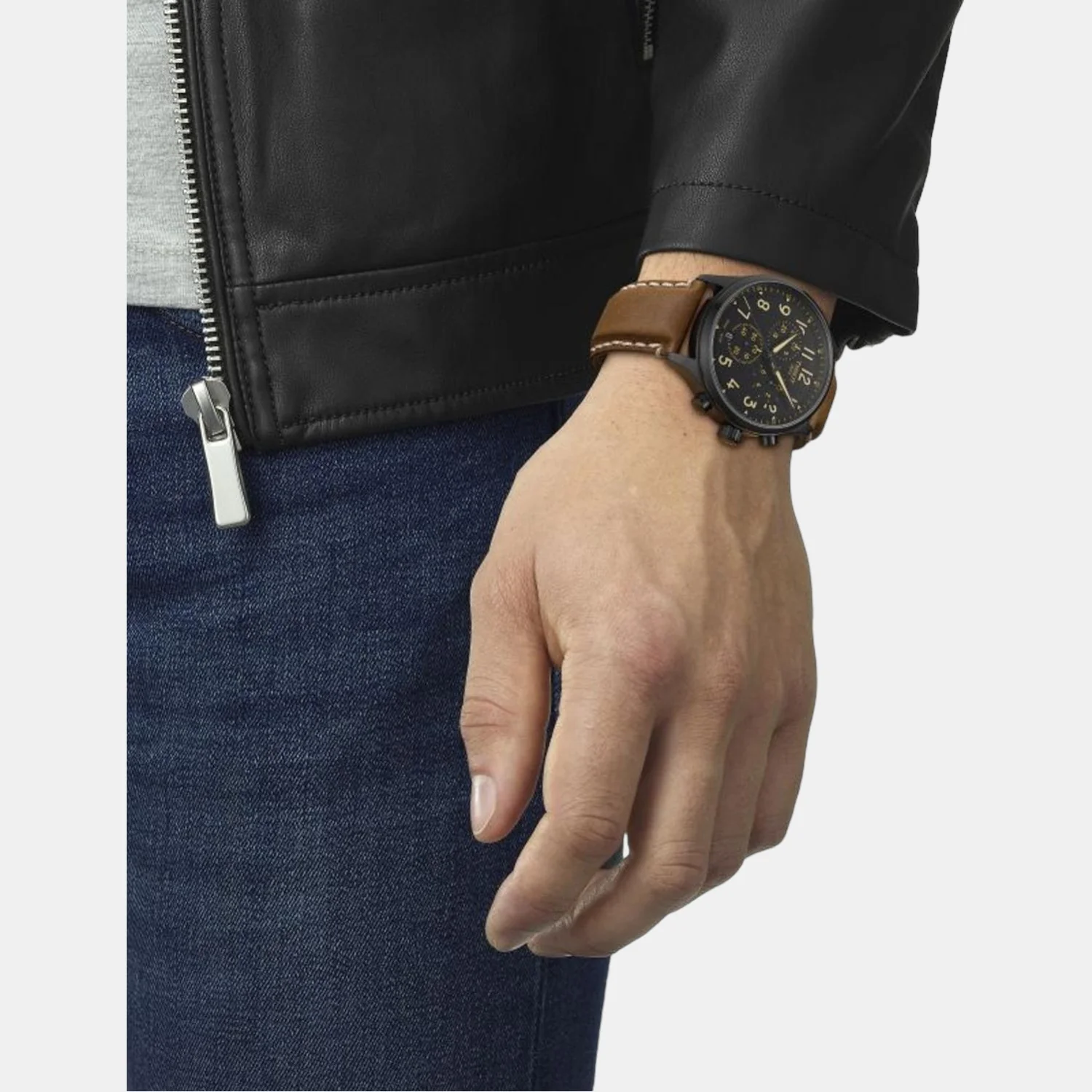 Tissot XL Men Quartz Black Dial Analog Leather Watch T1166173605203 - Image 4