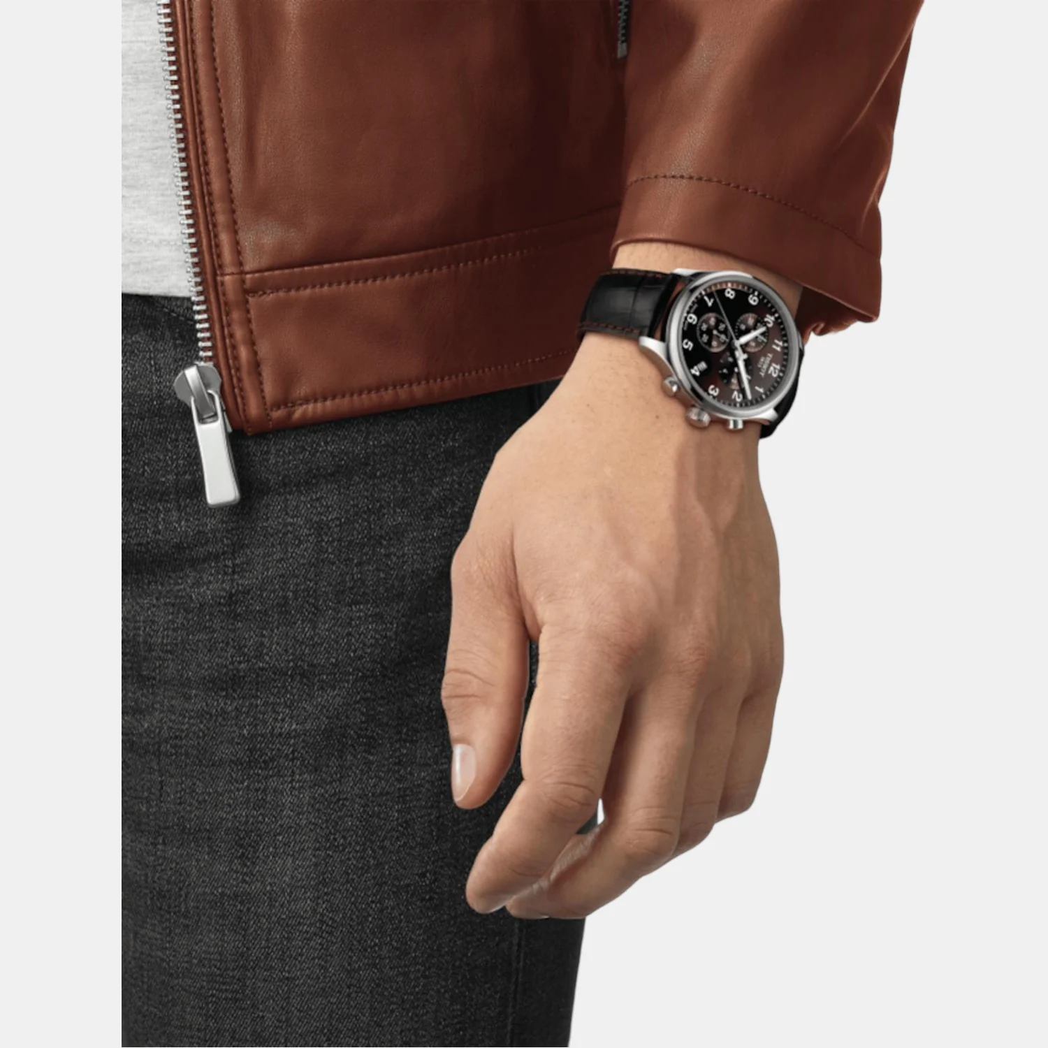 Chrono Xl Men Leather Watch T1166171629700 - Image 4