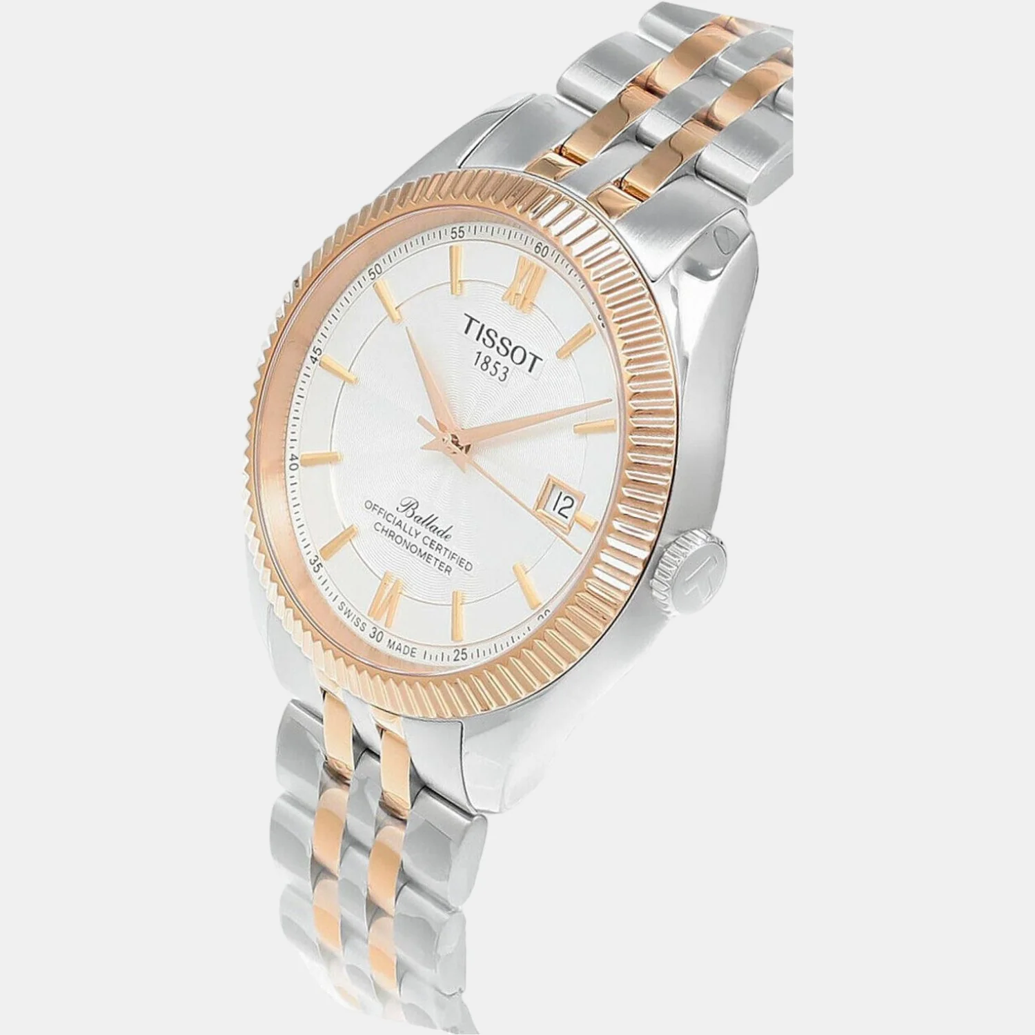 Men White Analog Stainless Steel Watch T1084082227800 - Image 2