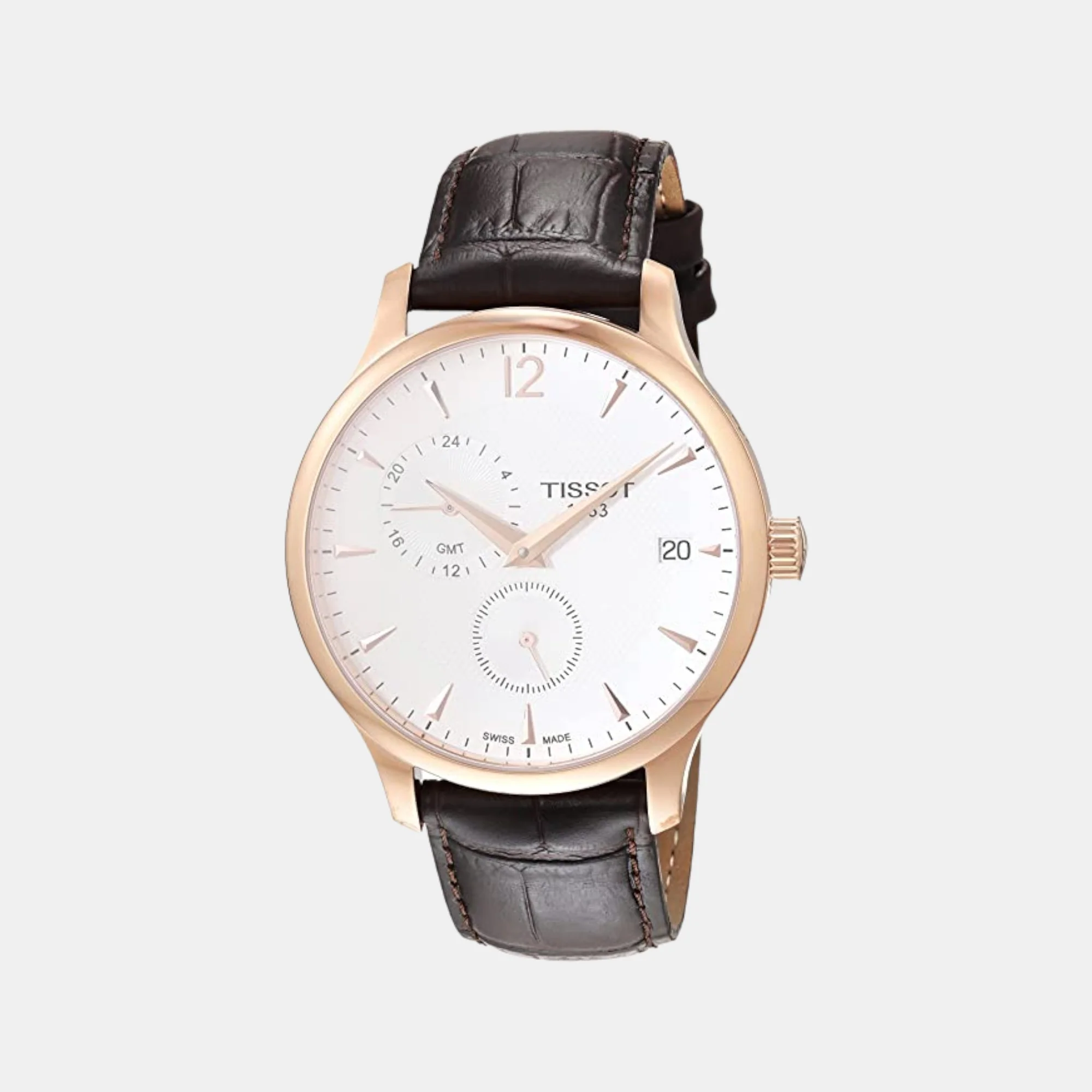 Tradition Men Quartz Silver Dial Multi-Function Leather Watch T0636393603700 - Image 2