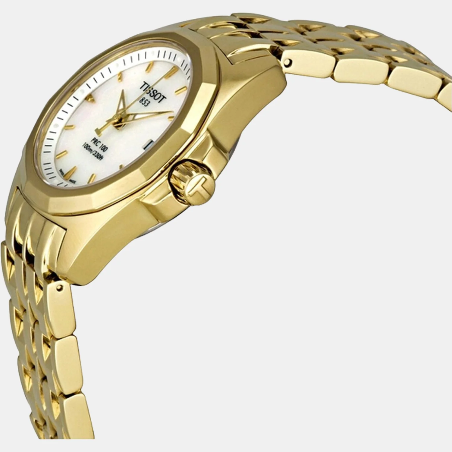 Women Quartz Mother Of Pearl Dial Analog Stainless Steel Watch T0080103311100 - Image 2