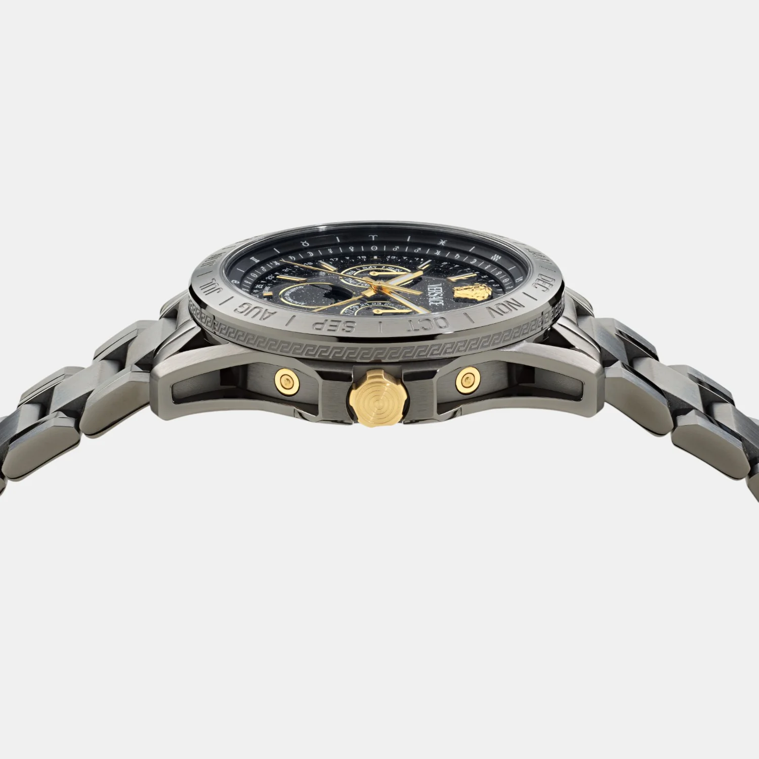 Galaxy Moonphase Men Quartz Black Dial Multi-Function Stainless Steel Watch VE0K00525 - Image 2