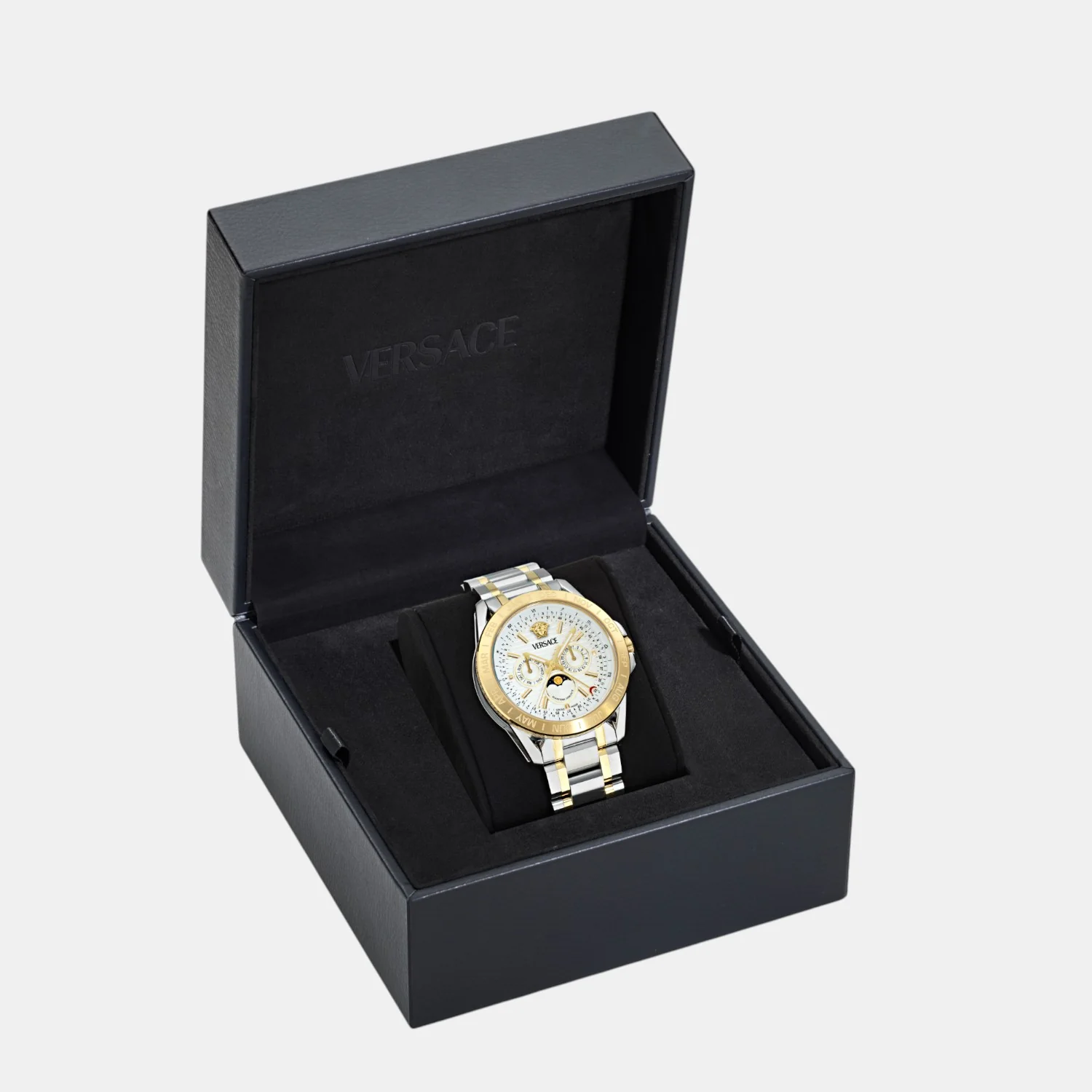 Galaxy Moonphase Men Quartz White Dial Multi-Function Stainless Steel Watch VE0K00225 - Image 4