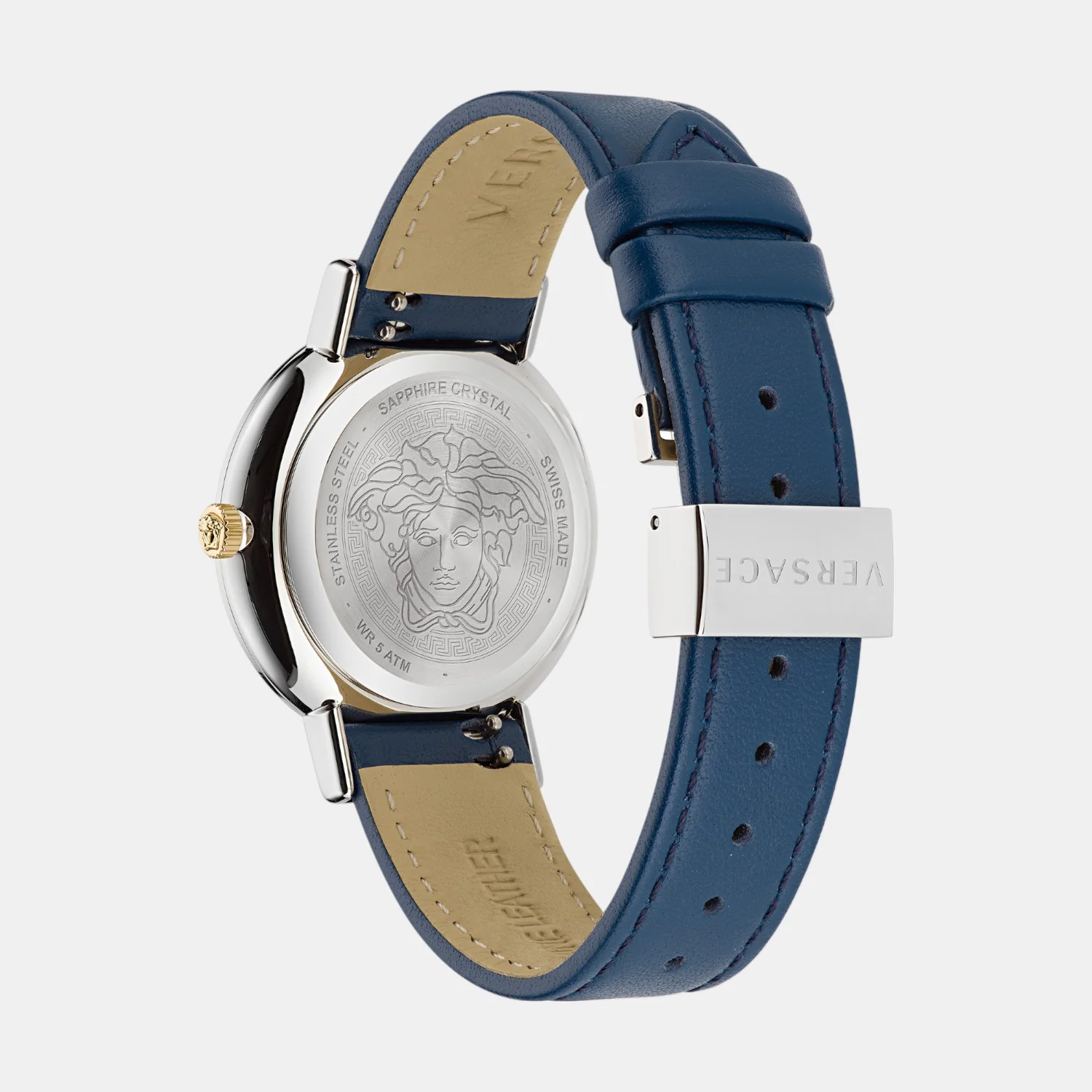 Greca Chic Women Quartz Blue Dial Analog Leather Watch VE3D00122 - Image 3