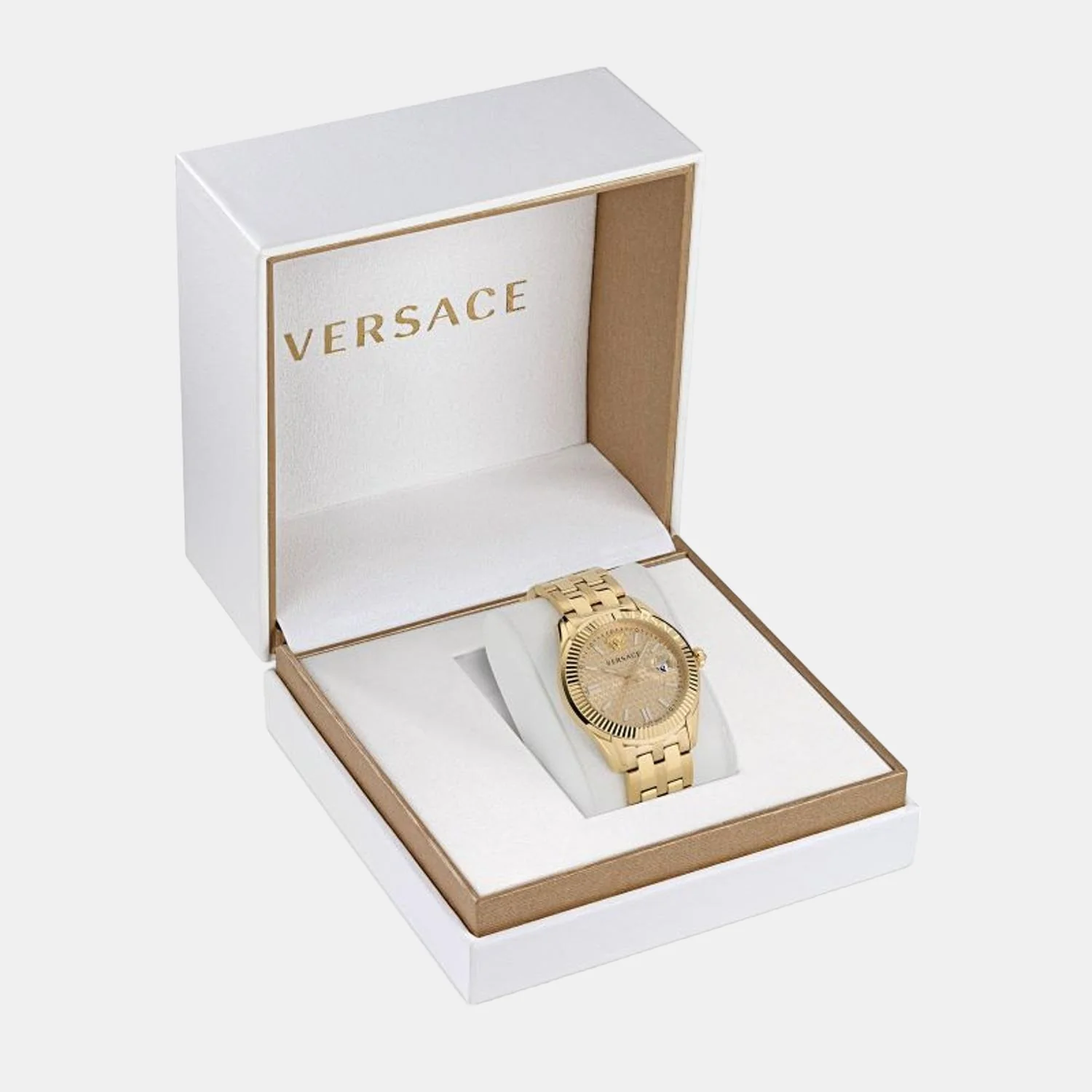 Greca Men Quartz Gold Dial Analog Stainless Steel Watch VE3K00522 - Image 4