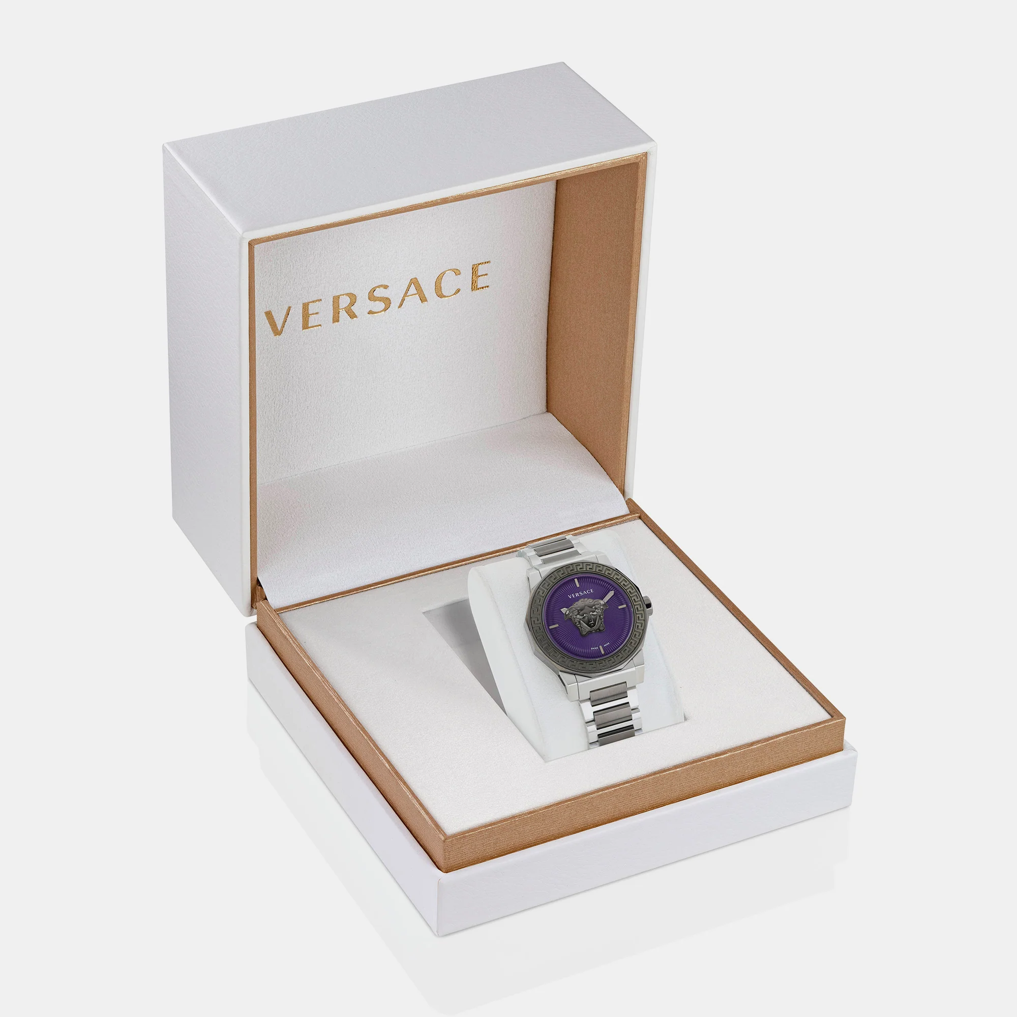 Medusa Deco Women Quartz Purple Dial Analog Stainless Steel Watch VE7B00523 - Image 4