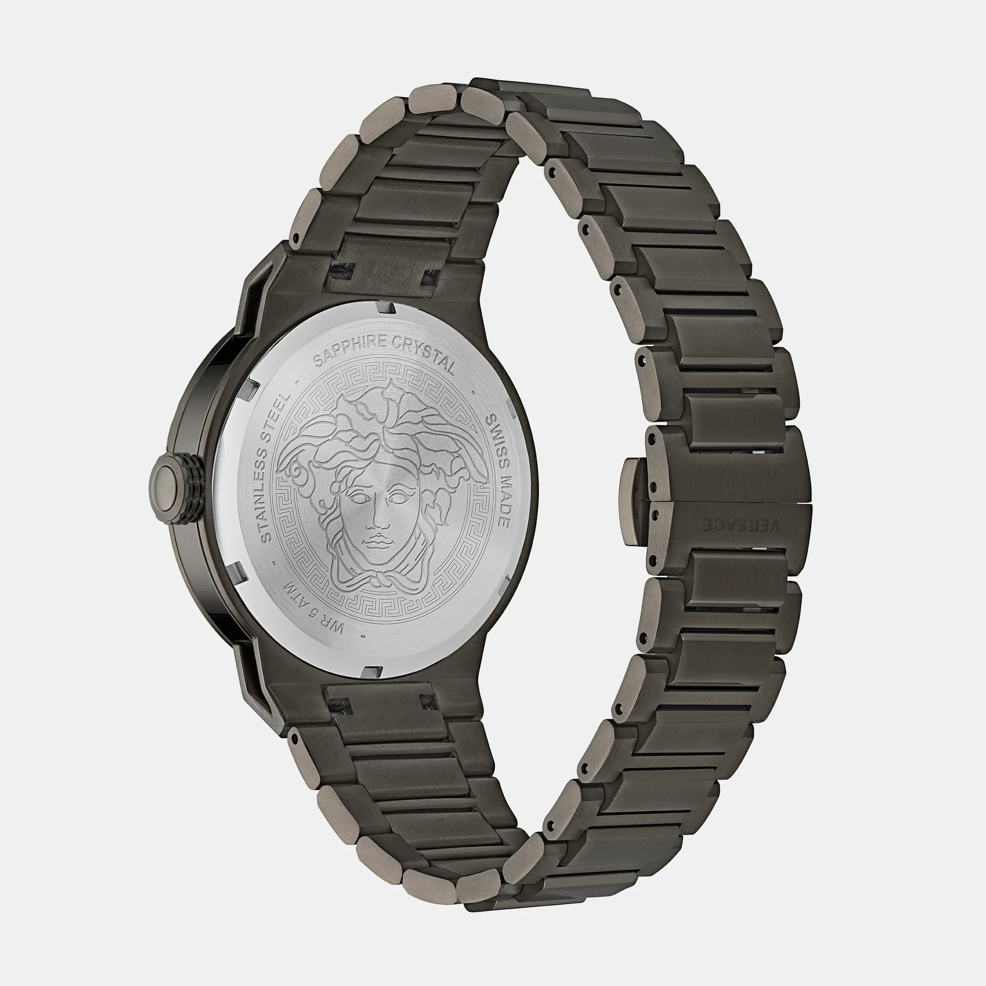 Medusa Infinite Men Quartz Black Dial Analog Stainless Steel Watch VE7E00723 - Image 2