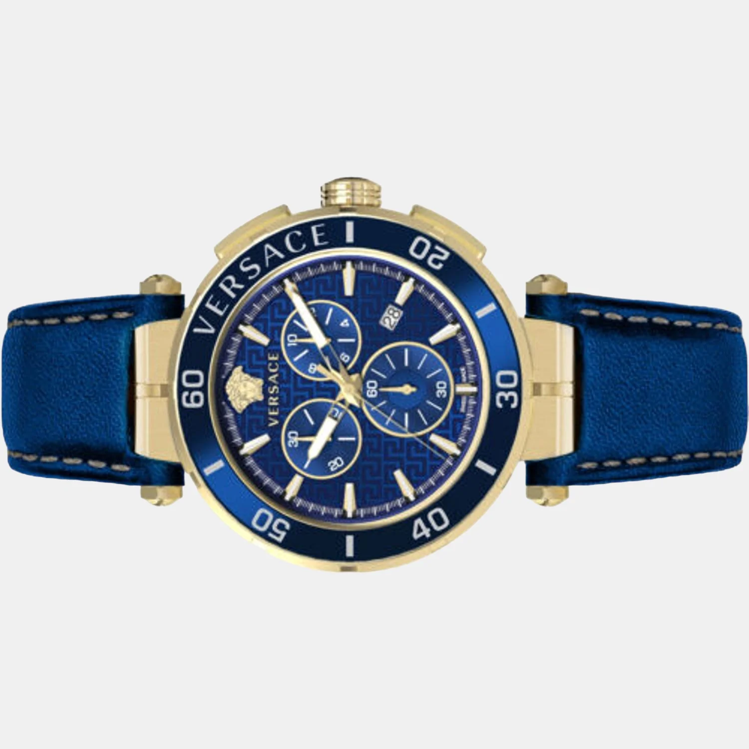 Men Quartz Blue Dial Analog Leather Watch VE3L00322 - Image 2