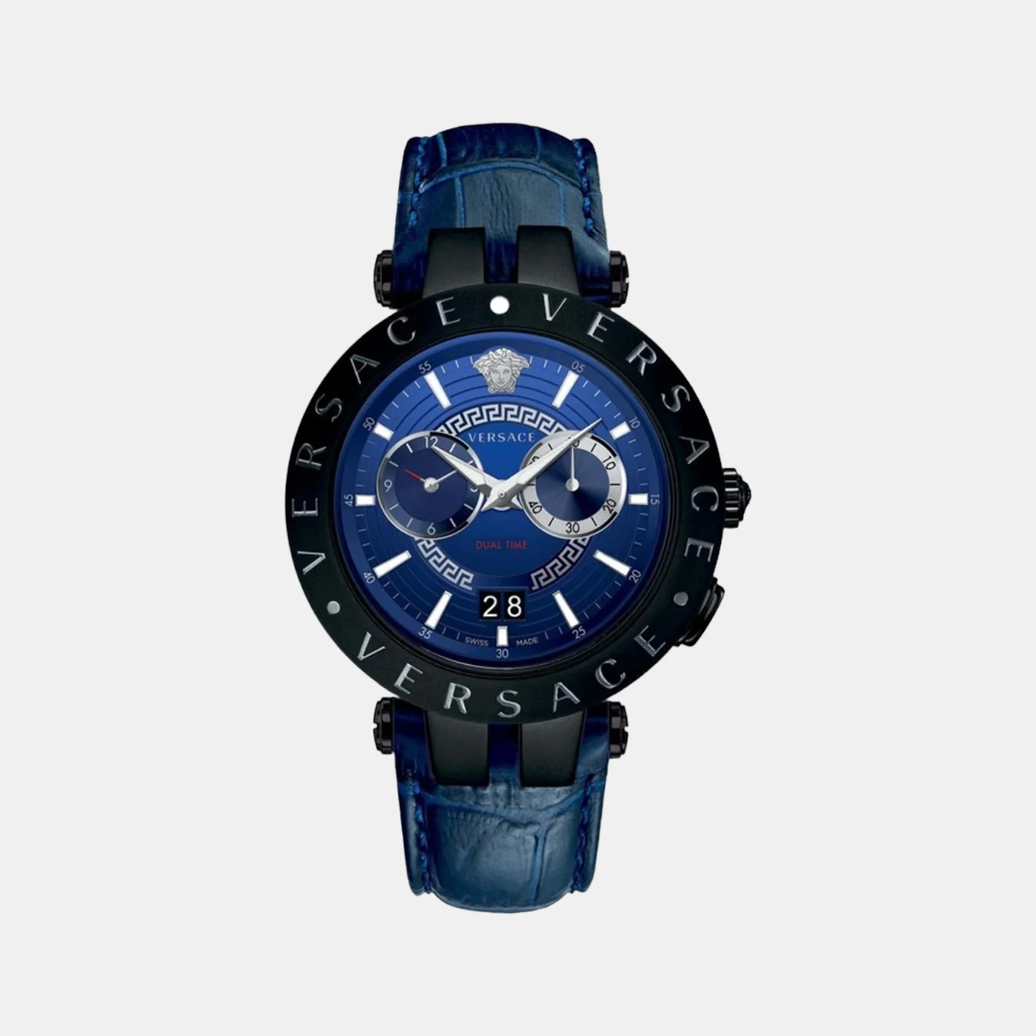 Men Quartz Blue Dial Chronograph Leather Watch VEBV00419