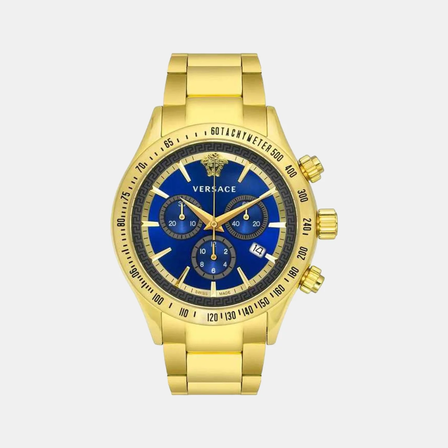Men Quartz Blue Dial Chronograph Stainless Steel Watch VEV700619