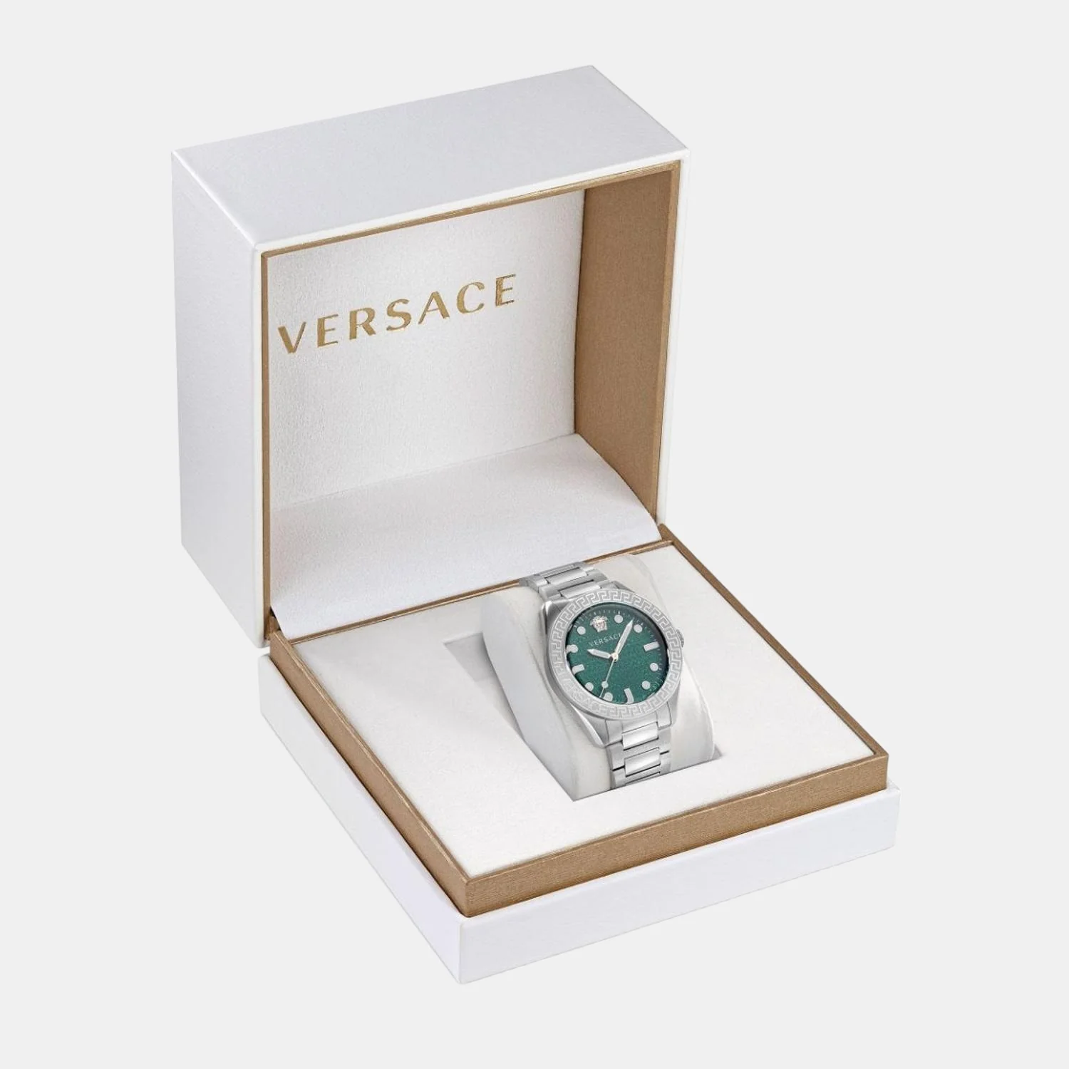 Men Quartz Green Dial Analog Stainless Steel Watch VE2T00322 - Image 4
