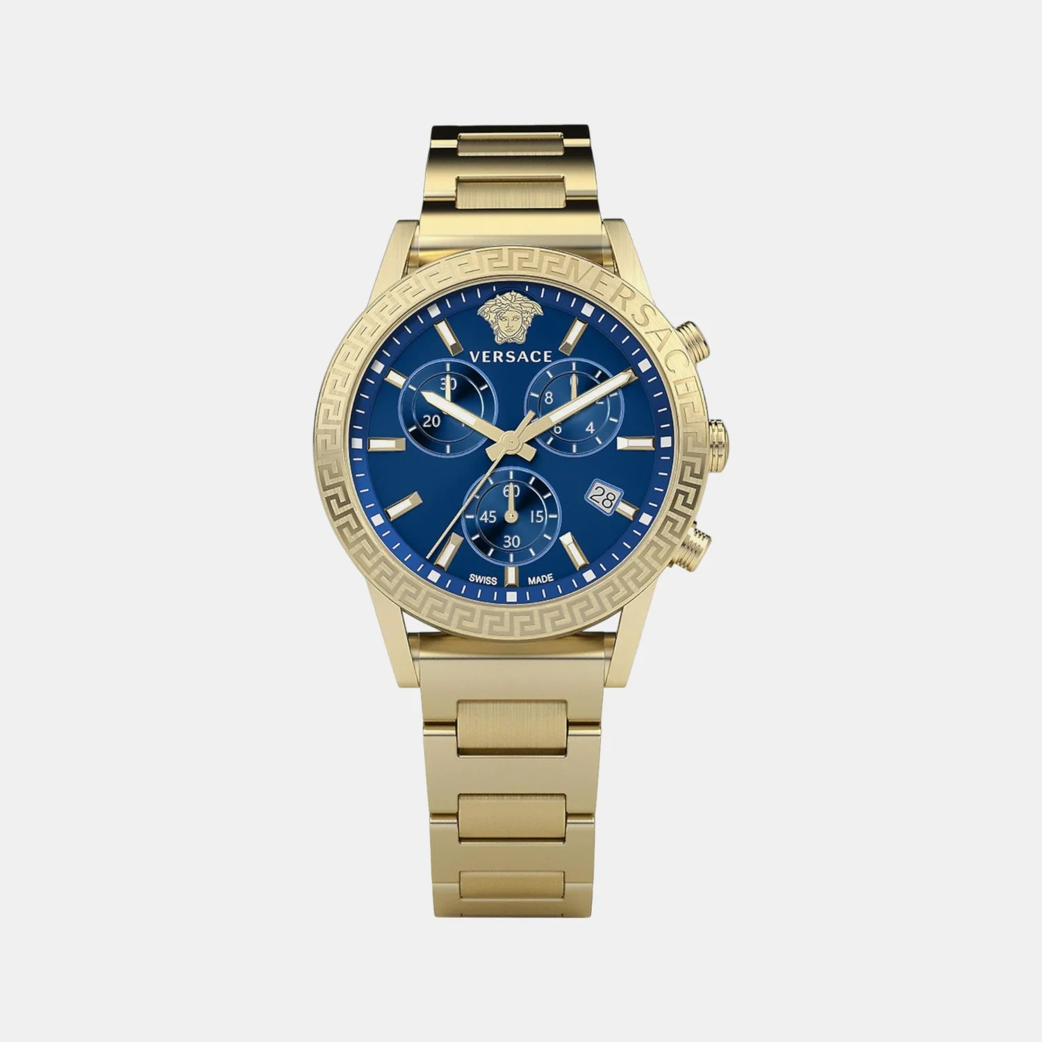 Sport Tech Women Quartz Blue Dial Chronograph Stainless Steel Watch VEKB00722