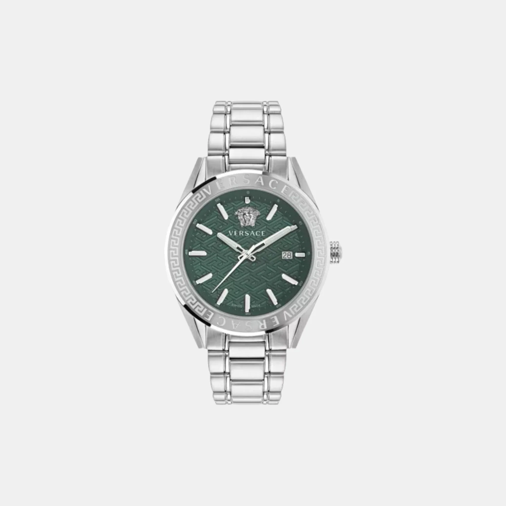 V-Code Men Quartz Green Dial Analog Stainless Steel Watch VE6A00423 - Image 2