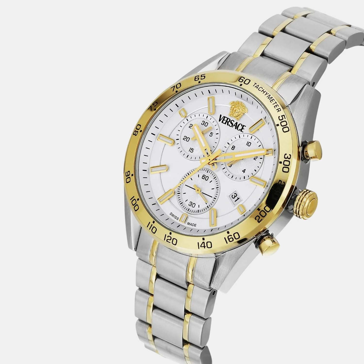 V-Code Unisex Quartz White Dial Chronograph Stainless Steel Watch VE0CA0224 - Image 2
