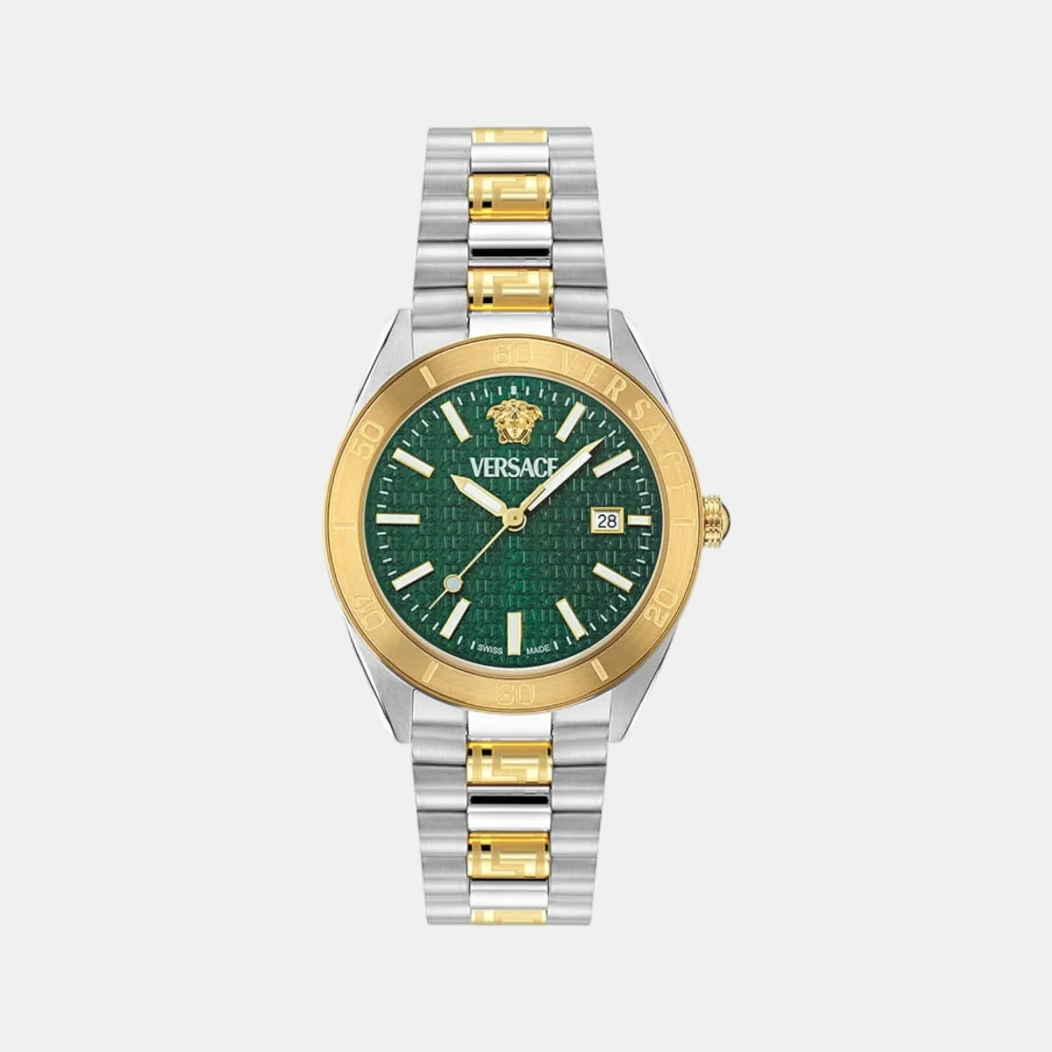 V-Dome Men Quartz Green Dial Analog Stainless Steel Watch VE8E00524 - Image 2