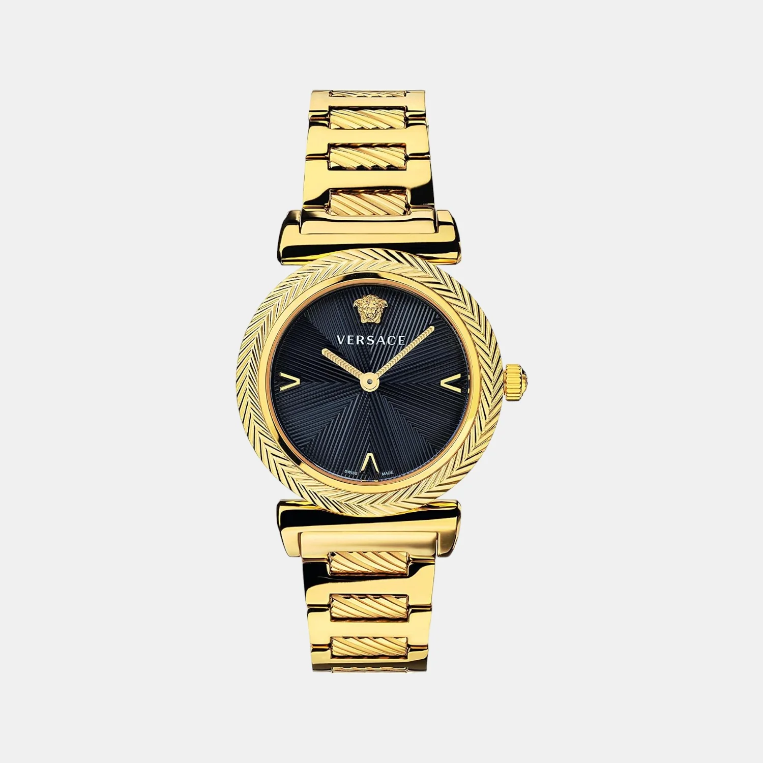 Women Quartz Black Dial Analog Stainless Steel Watch VERE02220