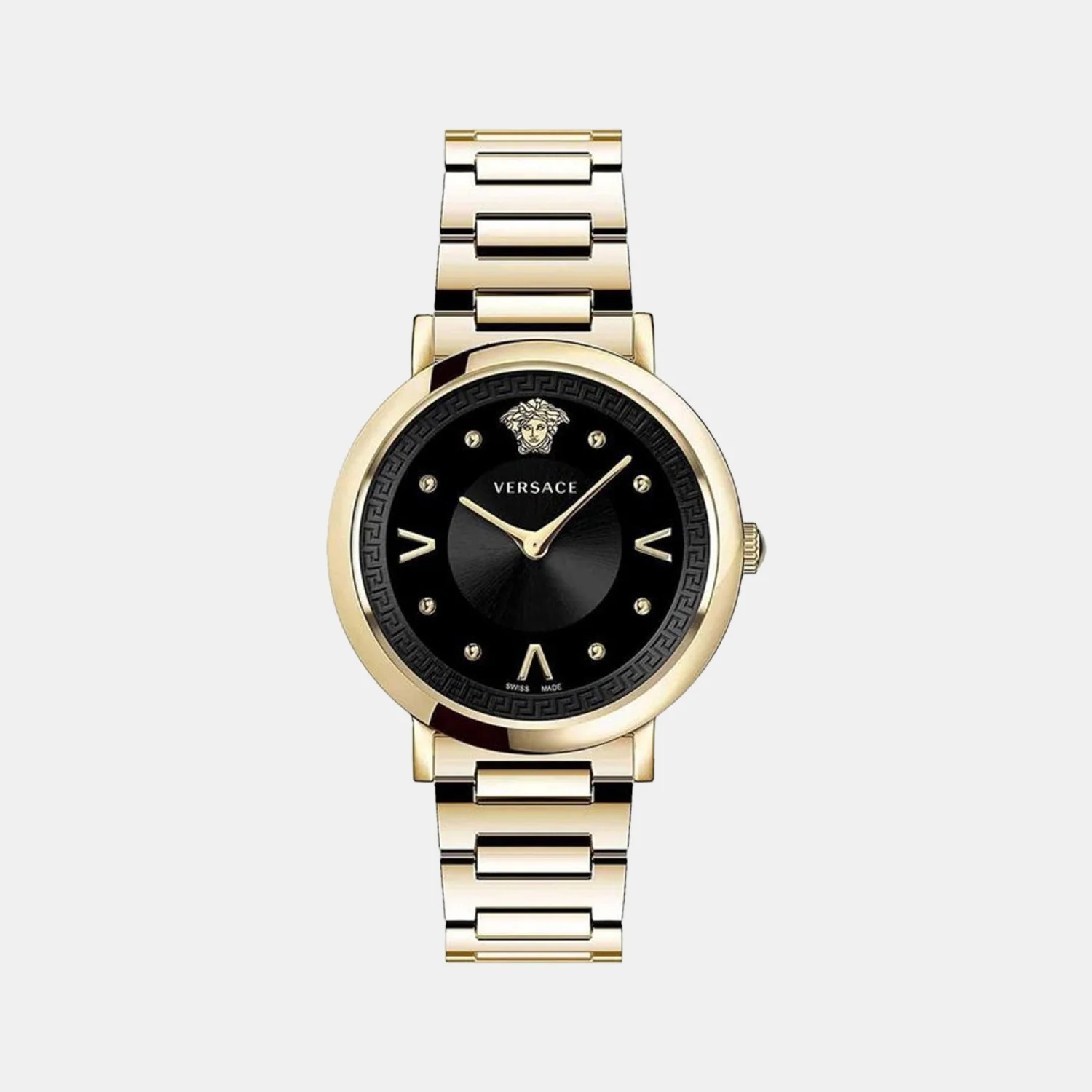 Women Quartz Black Dial Analog Stainless Steel Watch VEVD00619