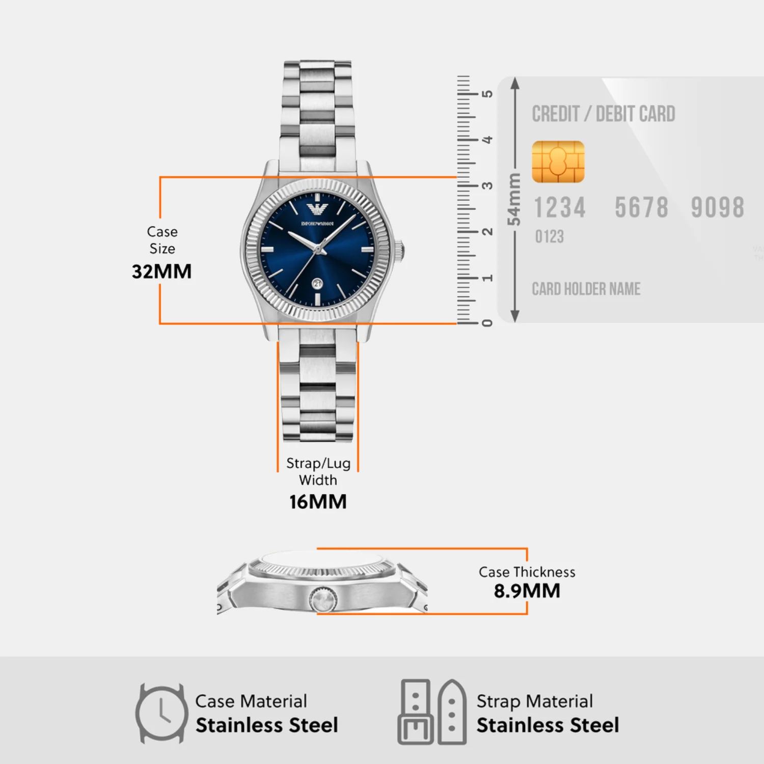 Women Quartz Blue Dial Analog Watch AR11717 - Image 3